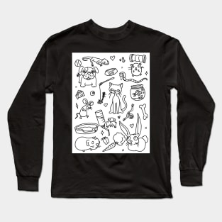 Pets Coloring Page Long Sleeve T-Shirt